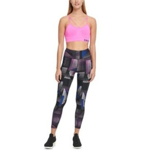 DKNY Sport Low Impact Fitness Sports Bra Pink - Picture 2 of 9